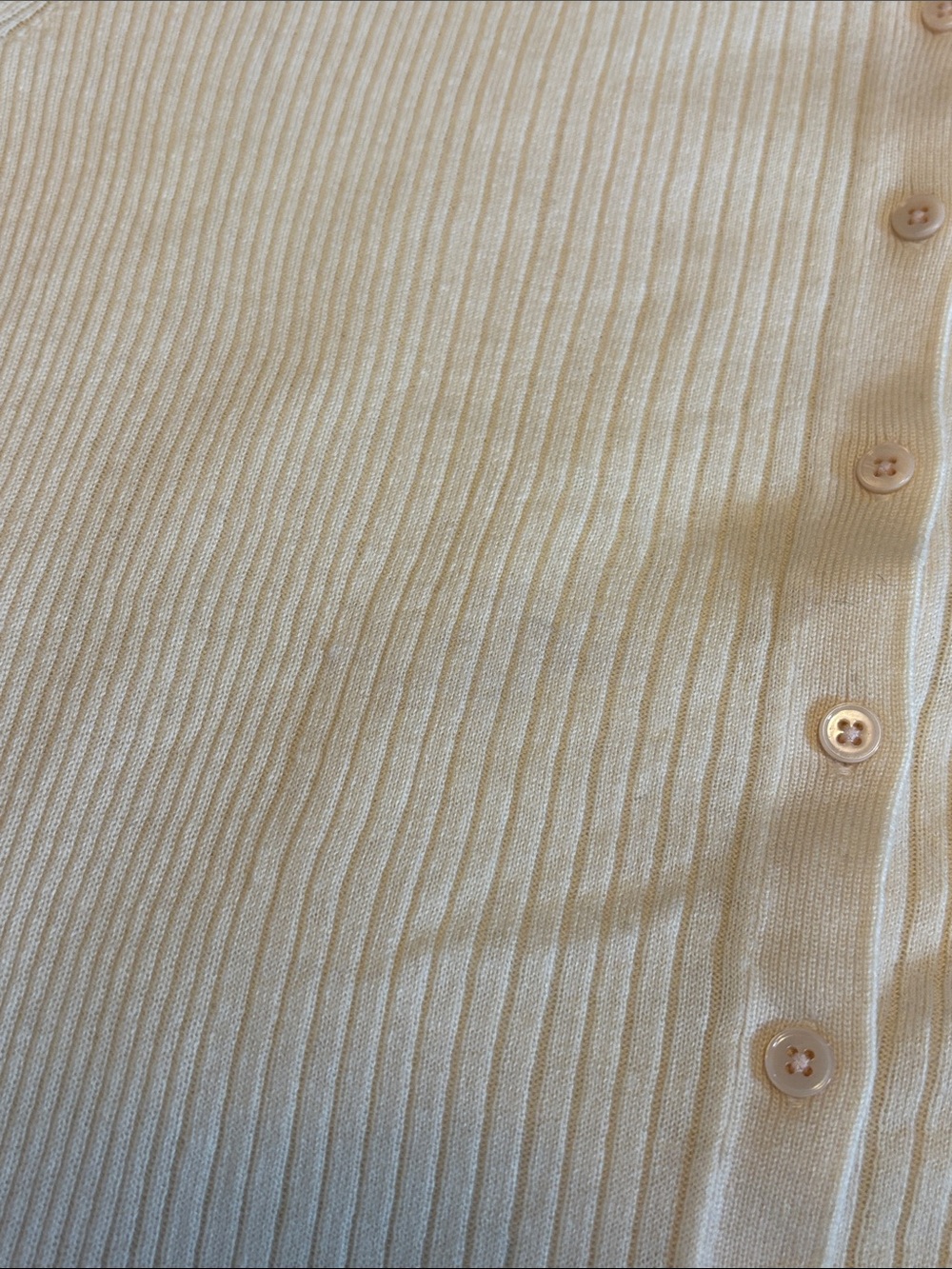 GAP Cream Ribbed Button-Front Cardigan - Picture 4 of 4